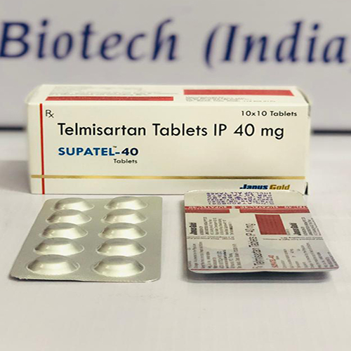 Product Name: Supatel 40, Compositions of Supatel 40 are Telmisartan Tablets IP 40mg - Janus Biotech