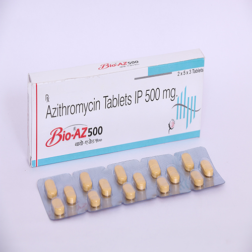 Product Name: BIO AZ 500, Compositions of BIO AZ 500 are Azithromycin Tablets IP 500 mg - Biomax Biotechnics Pvt. Ltd