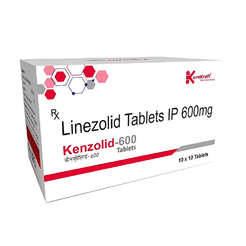 Product Name: Kenzolid600, Compositions of Kenzolid600 are Linezolid Tablets IP 600mg - KureKraft Pharmaceuticals