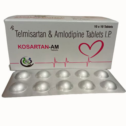 Product Name: KOSARTAN AM, Compositions of KOSARTAN AM are Telmisartan 40mg + Amlodipine 5mg - Edelweiss Lifecare