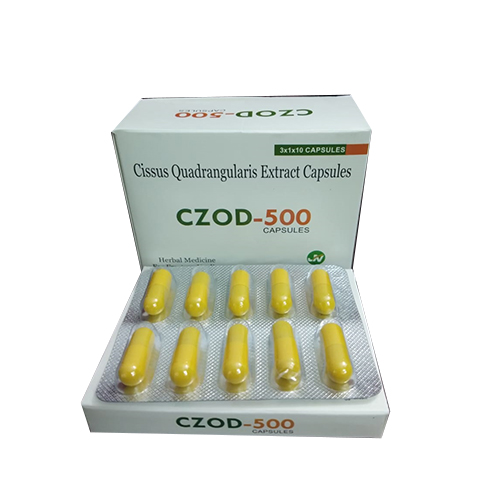 Product Name: CZOD 500 Capsules, Compositions of CZOD 500 Capsules are Cissus Quadrangularis  - JV Healthcare