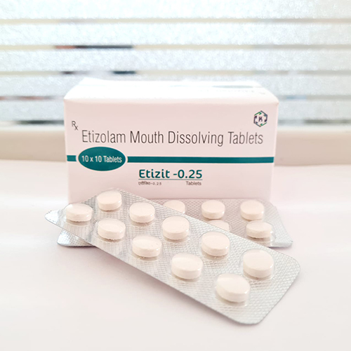 Product Name: Etizit 0.25, Compositions of Etizit 0.25 are Etizolam Mouth Dissolving Tablets - Kriti Lifesciences