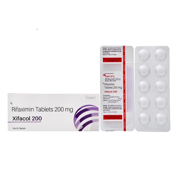 Product Name: XIFACOL 200, Compositions of Rifaximin 200 mg. are Rifaximin 200 mg. - Fawn Incorporation