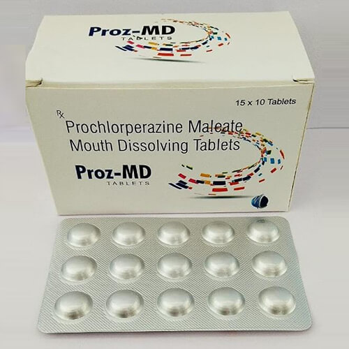 Product Name: Proz MD, Compositions of Proz MD are Prochlorperazine Maleate Mouth Dissolving Tablets - Macro Labs Pvt Ltd