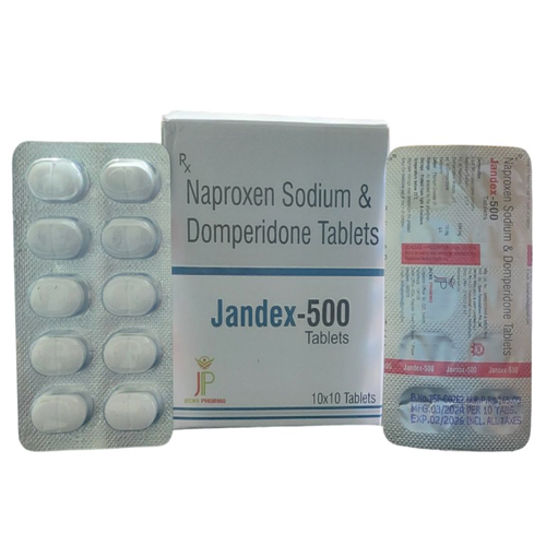 Product Name: Jandex 500, Compositions of Jandex 500 are Naproxen Sodium & Domperidone - Jecks Pharma