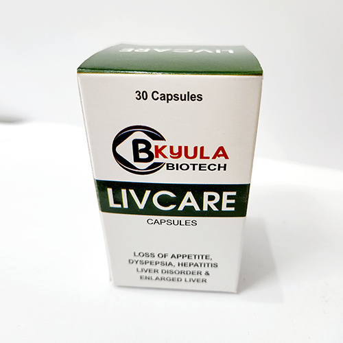Product Name: Livcare, Compositions of Livcare are Loss of appetite, dyspepsia, Hepatitis, Liver disorders & Enlarged Liver - Bkyula Biotech