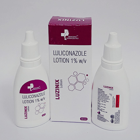 Product Name: Luzinix, Compositions of Luzinix are Luliconazole 1.0% W/V Lotion - Ronish Bioceuticals