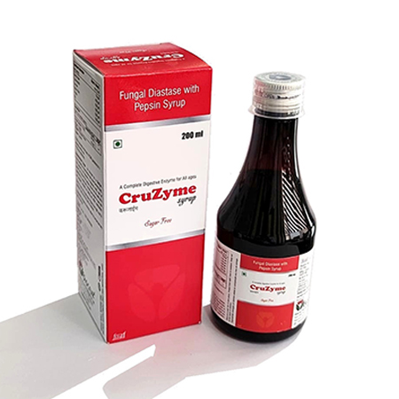 Product Name: CRUZYME, Compositions of CRUZYME are Fungal Diastate with Pepsin Syrup - Biocruz Pharmaceuticals Private Limited