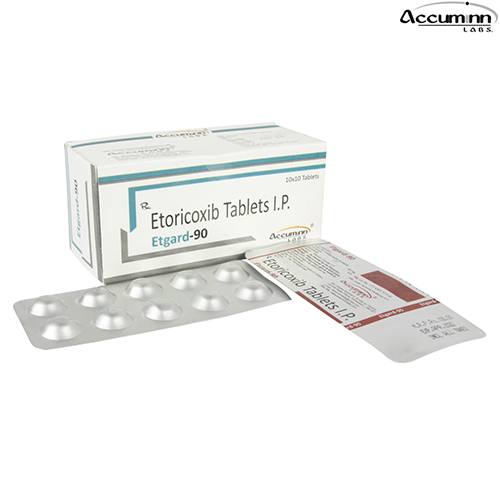 Product Name: Etgard 90, Compositions of Etgard 90 are Etorcoxib Tablets IP - Accuminn Labs