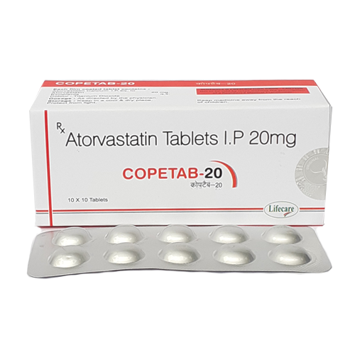 Product Name: Copetab 20, Compositions of Copetab 20 are Atorvastatin Tablets IP 20mg - Lifecare Neuro Products Ltd.