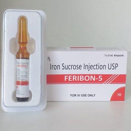 Product Name: Feribon 5, Compositions of Feribon 5 are Iron Sucrose Injection USP - Nexbon Lifesciences