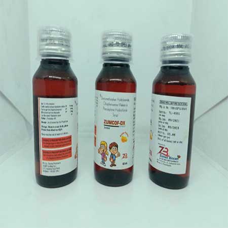 Product Name: Zumcof DX, Compositions of Dextromethorphan Hydrochloride Chlorpheniramine Maleate & Phenylephrin Hydrochloride Syrup are Dextromethorphan Hydrochloride Chlorpheniramine Maleate & Phenylephrin Hydrochloride Syrup - Zumax Biocare