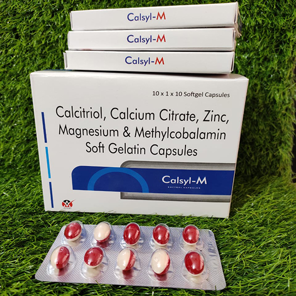 Product Name: Calsyl M, Compositions of Calsyl M are Calcitrol, Calcium Citrate  Zinc, Magnesium and  Methylcobalamin Softgel Capsules - Anista Healthcare