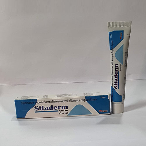 Product Name: Sifaderm, Compositions of Sifaderm are Clotrimazole,Beclomethasone Dipropionate with Neomycin Sulphate Cream - Pride Pharma