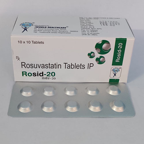 Product Name: Rosid 20, Compositions of Rosid 20 are Rosuvastatin Tablets IP - WHC World Healthcare