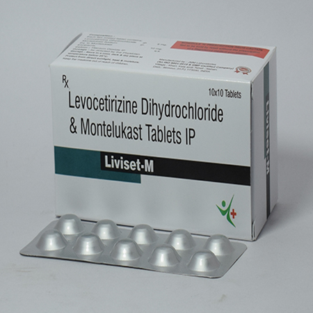 Product Name: Liveset M, Compositions of Liveset M are Levocetirizine Dihydrochloride & Montelukast  Tablets IP - Meridiem Healthcare