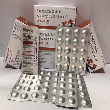 Product Name: GeePan 40, Compositions of GeePan 40 are Pantoprazole Sodium & Gastro-Resitant Tablets IP - NG Healthcare Pvt Ltd