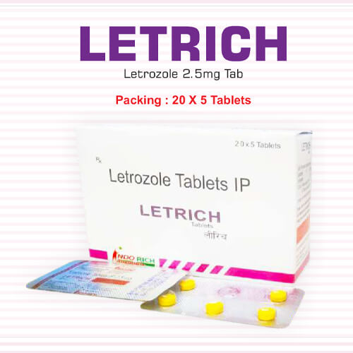 Product Name: Letrich, Compositions of Letrich are Letrozole Tablets IP - Pharma Drugs and Chemicals