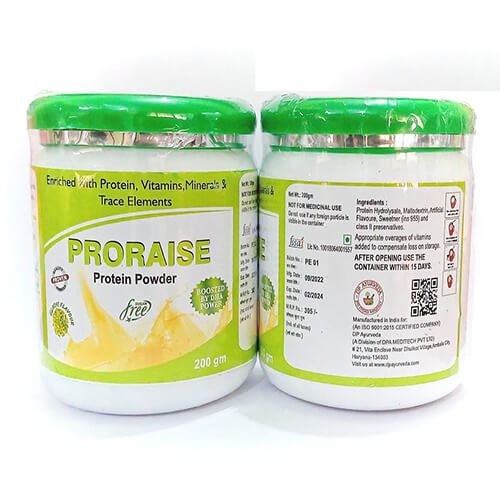 Product Name: Proraise Elaichi Powder, Compositions of Enriched with Protien,Vitamins,minerals & Trace Elements are Enriched with Protien,Vitamins,minerals & Trace Elements - DP Ayurveda