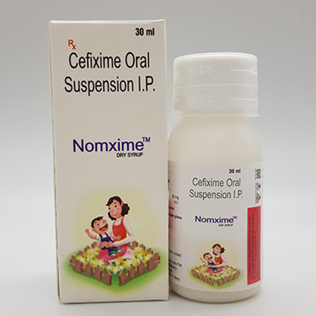 Product Name: Nomxime, Compositions of Nomxime are Cefixime Oral Suspension IP - Acinom Healthcare