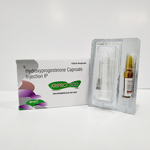 Product Name: KRIPRO 500, Compositions of KRIPRO 500 are Hydroxyprogesterone caproate Injection IP - Kript Pharmaceuticals