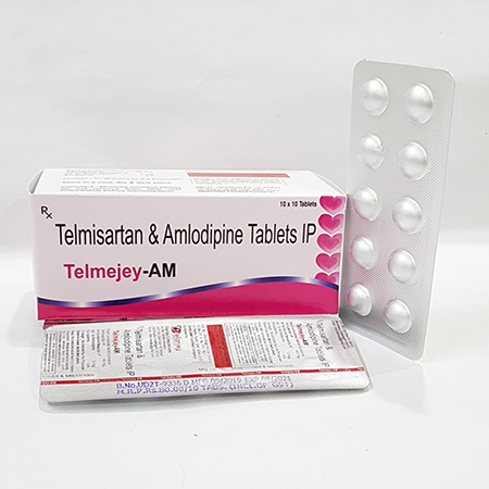 Product Name: Telmejey AM, Compositions of Telmejey AM are Telmisartan and Amlodipine Tablets IP - Ellanjey Lifesciences