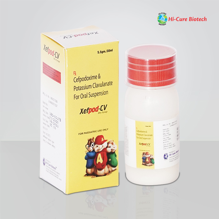 Product Name: XEFPOD CV DRY SYP, Compositions of XEFPOD CV DRY SYP are CEFPODOXIME PROXETIL 50 MG + CLAVULANIC ACID 31.25 MG - Reomax Care