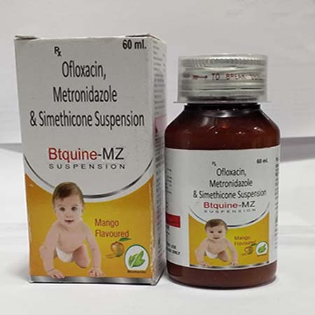 Product Name: Btquine MZ, Compositions of Btquine MZ are Ofloxacin Metronidazole & Simethicone Suspension - Biotanic Pharmaceuticals