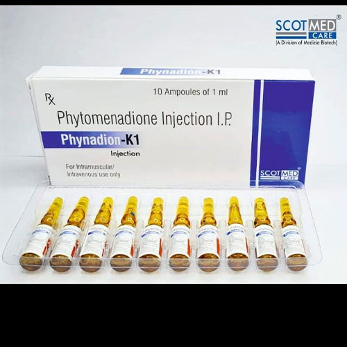 Product Name: Phynadion K1, Compositions of Phynadion K1 are Phytomenadione - Maxsquare Healthcare