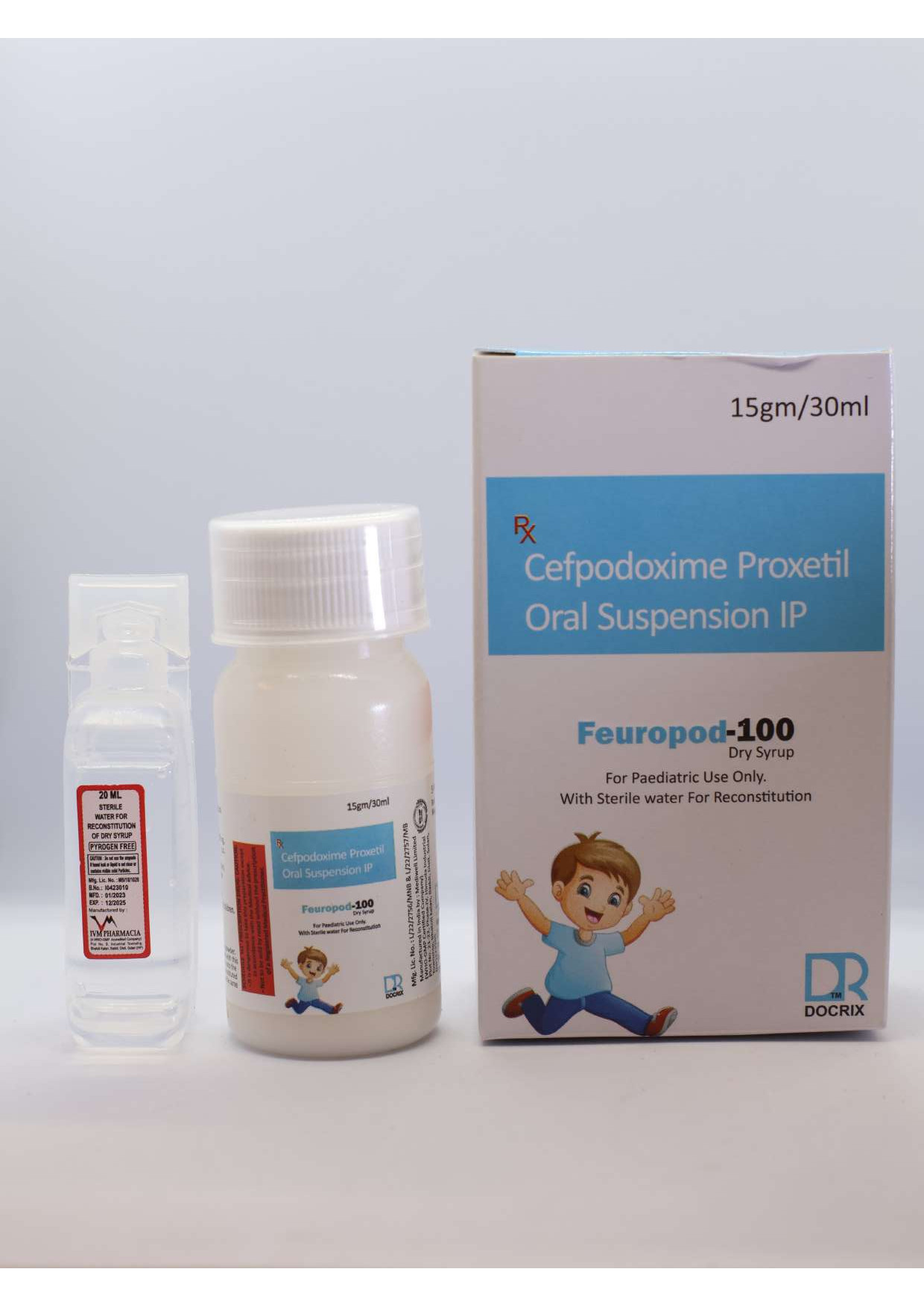 Product Name: Feuropod 100, Compositions of Feuropod 100 are Cefpodoxime Proxetil Oral Suspension IP - Docrix Healthcare