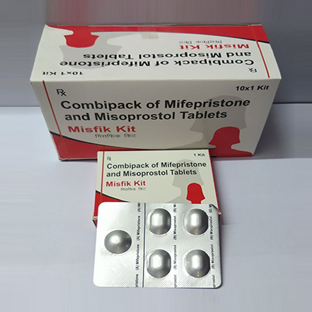 Product Name: Misfik Kit, Compositions of Misfik Kit are Combipack Of Mifepristone and Misoprostol Tablets - Zegchem