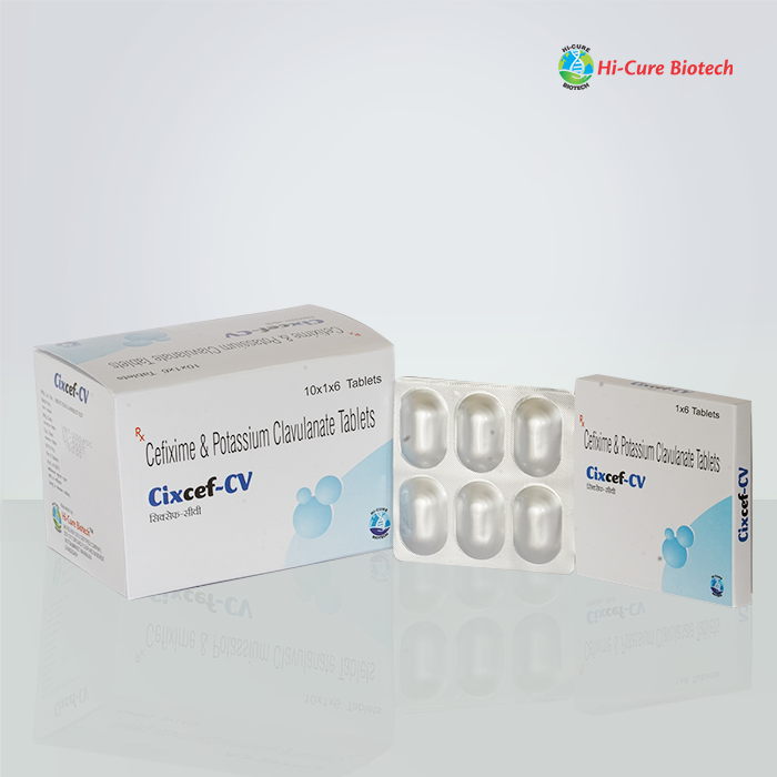 Product Name: CIXCEF CV, Compositions of CIXCEF CV are CEFIXIME 200 MG + CLAVULANIC ACID 250 MG - Reomax Care