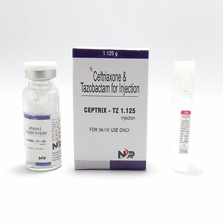 Product Name: Ceptrix Tz  1.125, Compositions of Ceptrix Tz  1.125 are Ceftriaxone & Tazobactam For Injecton - Noxxon Pharmaceuticals Private Limited