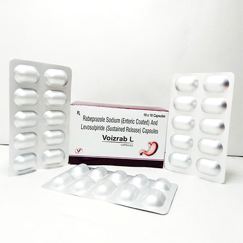 Product Name: Voizrab L, Compositions of Voizrab L are Rabeprazole Sodium 20mg Plus Levosulpiride 75mg - Voizmed Pharma Private Limited