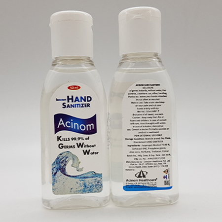 Product Name: Hand Sanitizer, Compositions of Hand Sanitizer are  - Acinom Healthcare