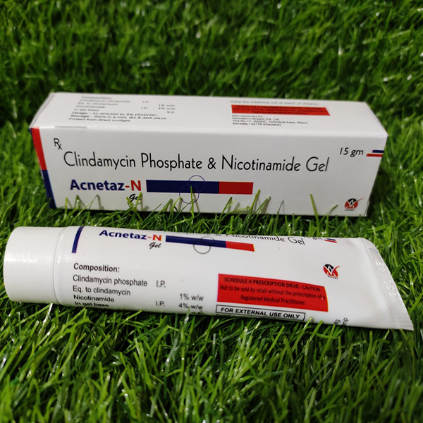 Product Name: Acnetaz N, Compositions of Acnetaz N are Clindamycin Phosphate and Nicotinamide Gel - Anista Healthcare