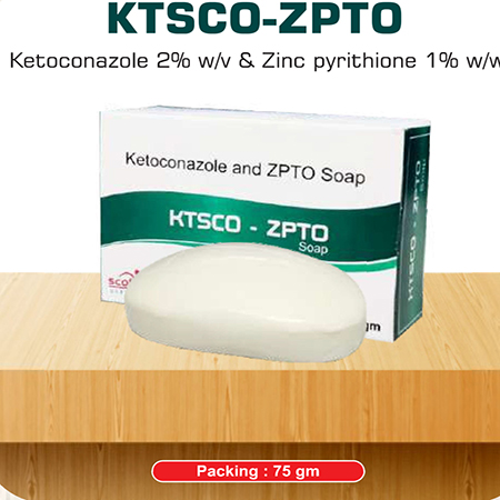 Product Name: Ktsco Zpto, Compositions of Ktsco Zpto are Ketoconazole 2% w/v & Zinc Pyrithione 1% w/w - Scothuman Lifesciences