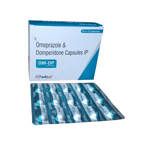 Product Name: Om dp, Compositions of Om dp are Omeprazole & Domperidone Capsules IP - Mednus Healthcare
