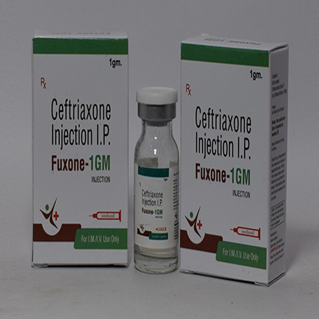 Product Name: Fuxone 1Gm, Compositions of Fuxone 1Gm are Ceftriaxone Injection I.P. - Meridiem Healthcare