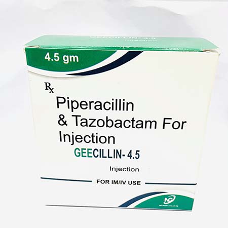 Product Name: Geecillin 4.5, Compositions of Geecillin 4.5 are Piperacillin & Tazobactam Injection - NG Healthcare Pvt Ltd