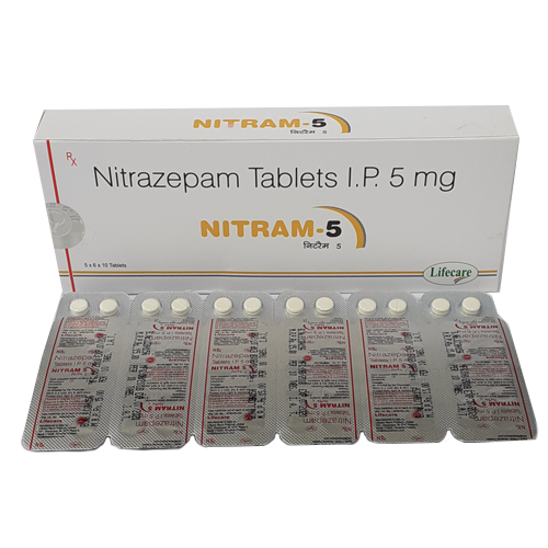 Product Name: Nitram 5, Compositions of Nitram 5 are Nitrazepam Tablets IP 5mg - Lifecare Neuro Products Ltd.