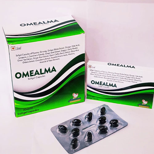 Product Name: Omealma, Compositions of Omealma are Softgel Capsules - Almatica Pharmaceuticals Private Limited