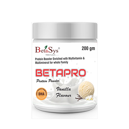 Product Name: Betapro, Compositions of Betapro are Protein Booster Enriched with Multivitamin & Multiminerals for whole Family - Betasys Healthcare Pvt Ltd