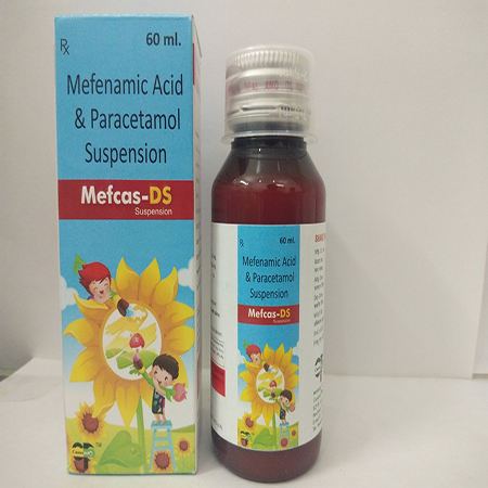 Product Name: Mefcas DS, Compositions of Mefcas DS are Mefenamic Acid & Paracetamol Suspension  - Cassopeia Pharmaceutical Pvt Ltd