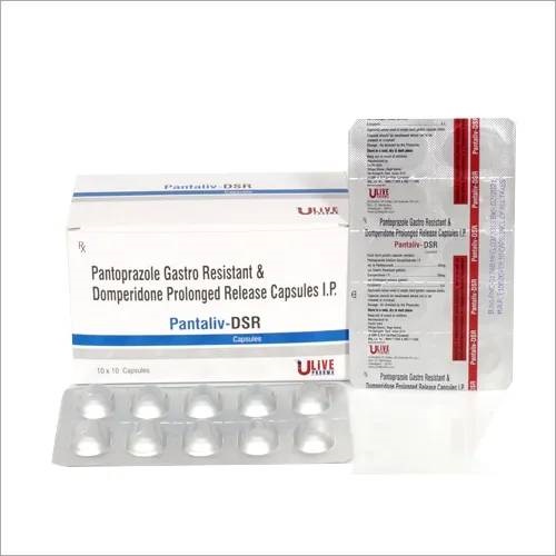 Product Name: Pantaliv DSR, Compositions of Pantaliv DSR are Pantoprazole-Gastro-Resistant-Domperidone-Prolonged-Release-Capsule-I-P - Yodley LifeSciences Private Limited