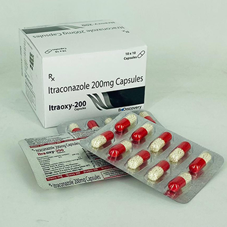 Product Name: Itraoxy, Compositions of Itraconazole 200mg Capsules are Itraconazole 200mg Capsules - Biodiscovery Lifesciences Pvt Ltd