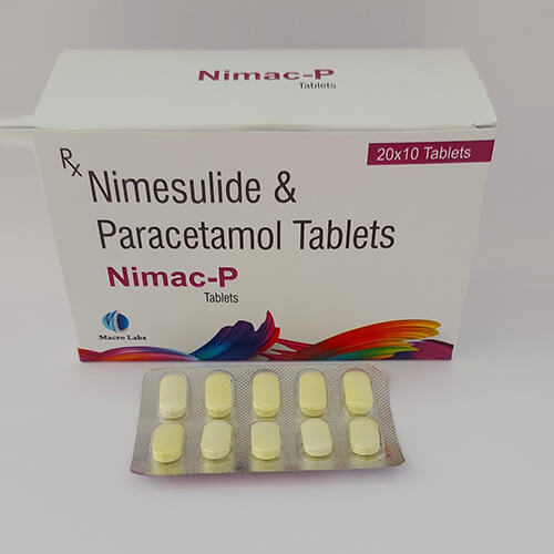 Product Name: Nimac P, Compositions of Nimac P are Nimesulide & Paracetamol Tablets - Macro Labs Pvt Ltd