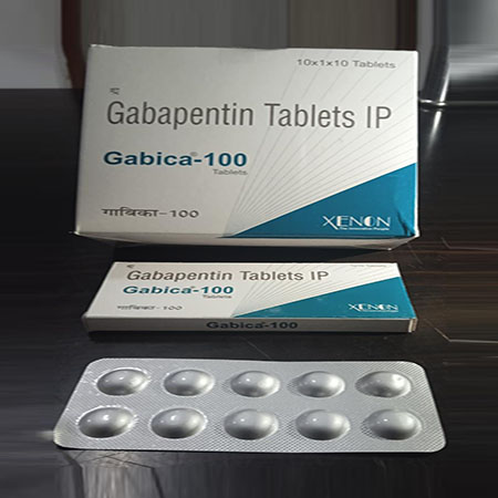 Product Name: Gabica 100, Compositions of Gabica 100 are Gabepentin Tablets IP - Xenon Pharma Pvt. Ltd