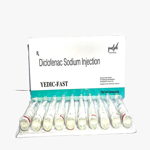 Product Name: Yedic Fast, Compositions of Yedic Fast are Diclofenac Sodium Injection - Guelph Healthcare Pvt. Ltd
