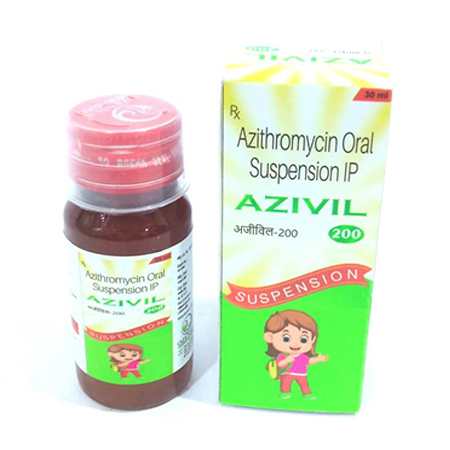 Product Name: AZIVIL 200, Compositions of AZIVIL 200 are Azithromycin Oral  Suspension IP - Ozenius Pharmaceutials
